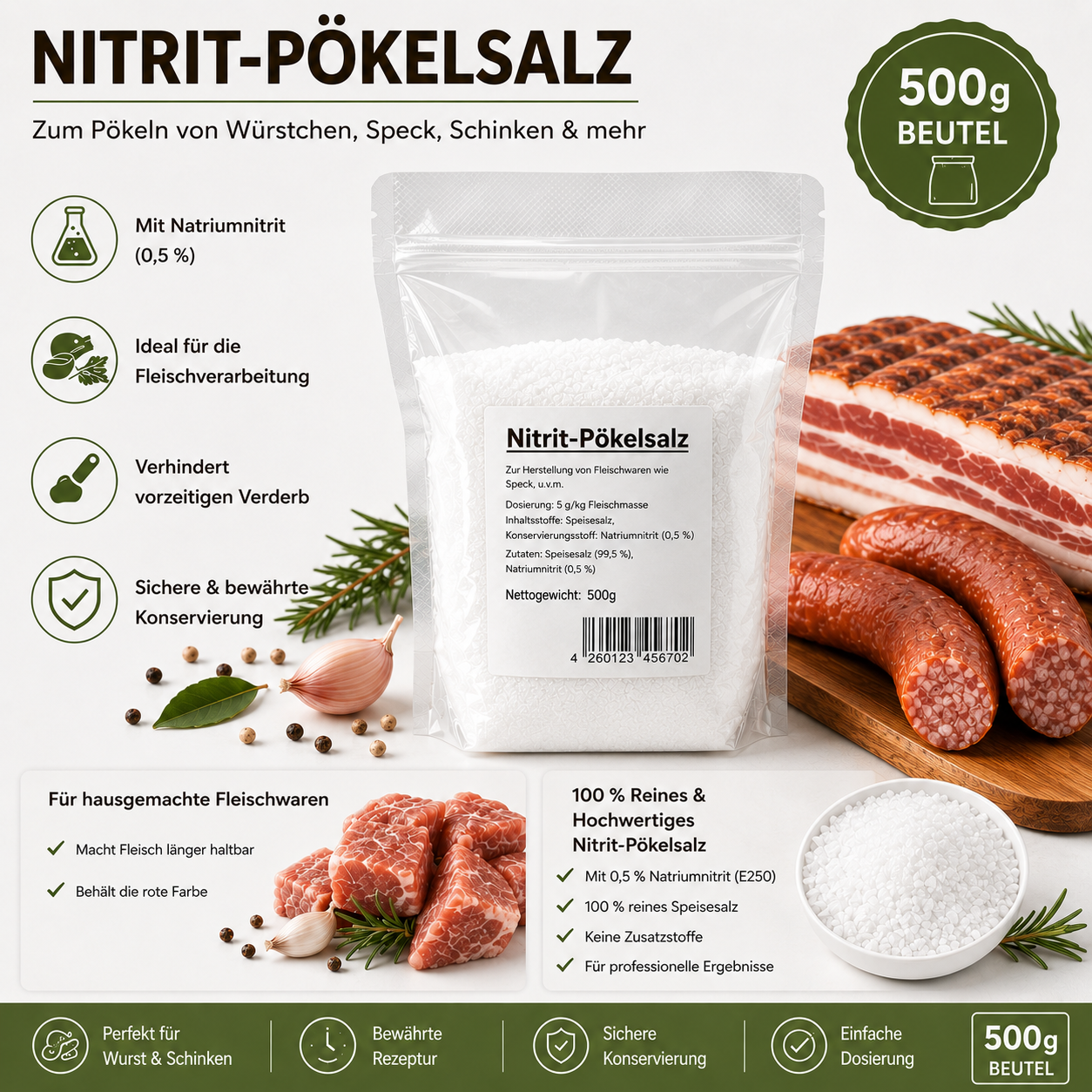 Nitrit-Pökelsalz 500g / 1kg / 2x1kg