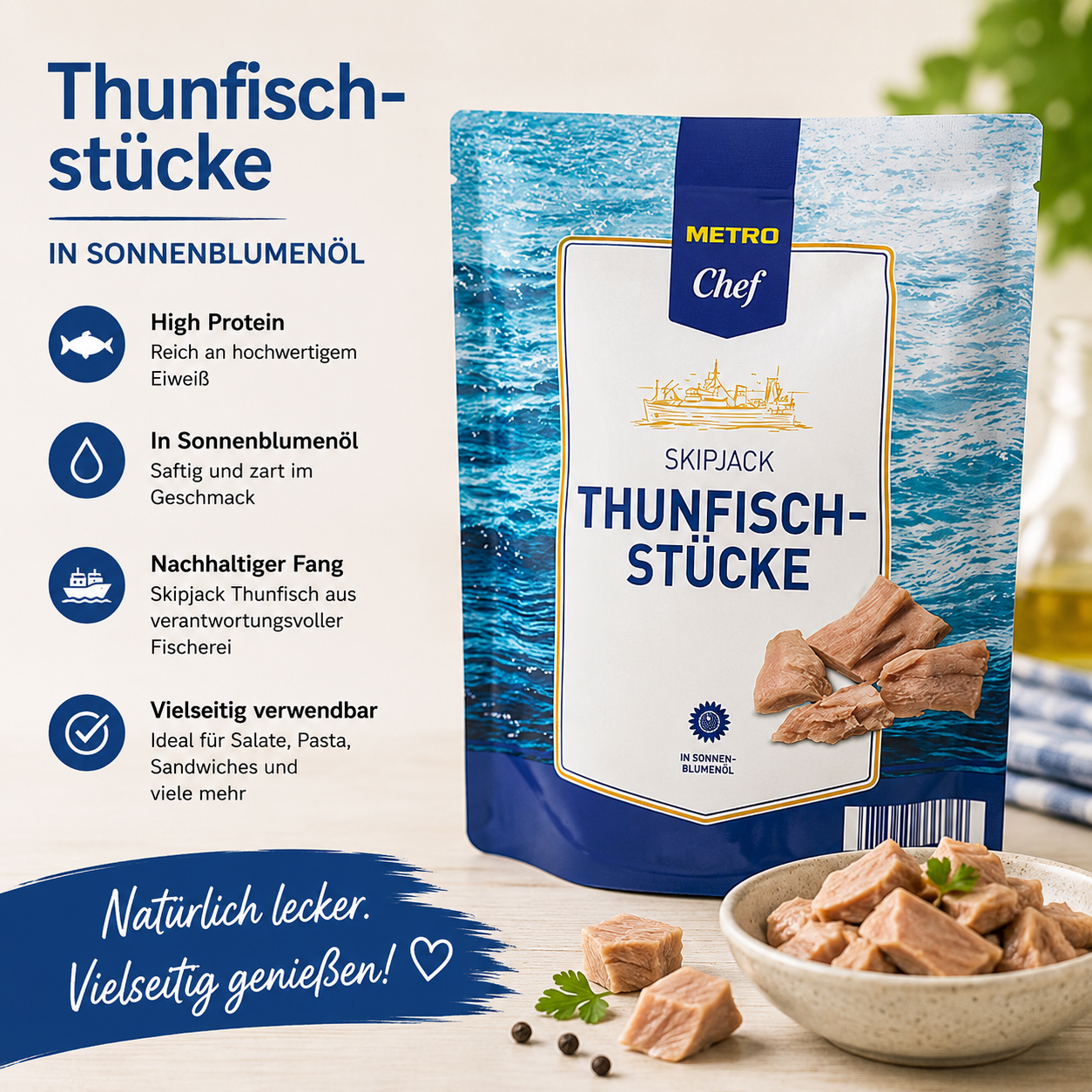 METRO Chef Thunfisch Öl Pouch - 1,4 kg Beutel
