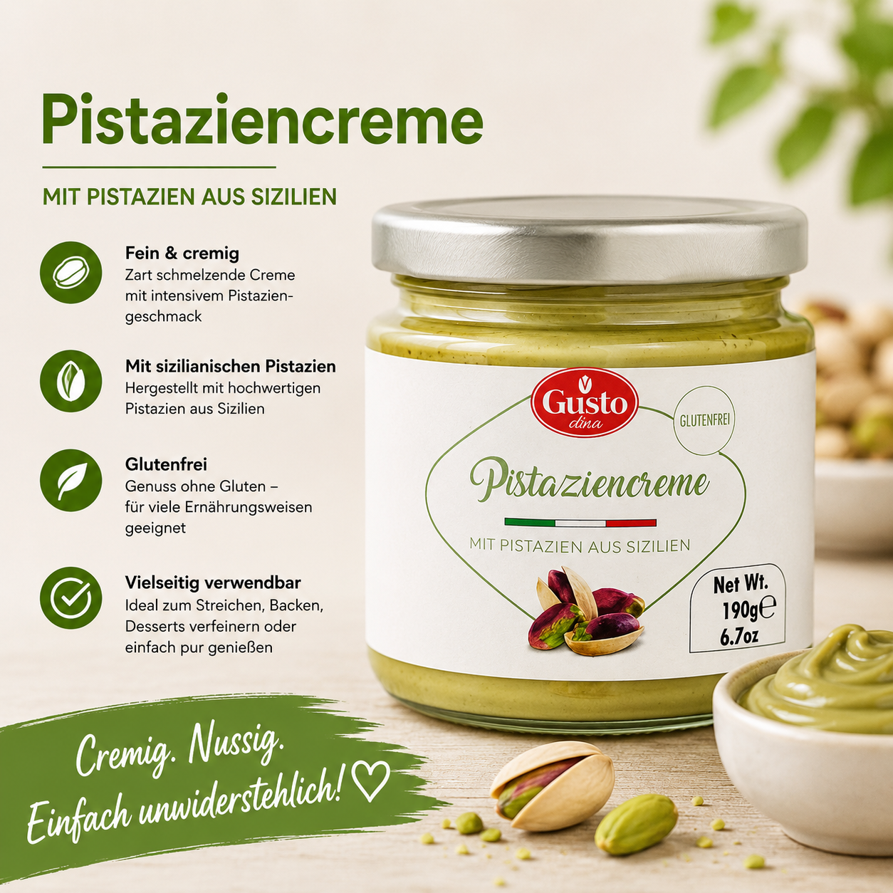 Hellriegel Pistaziencreme - 190 g Tiegel