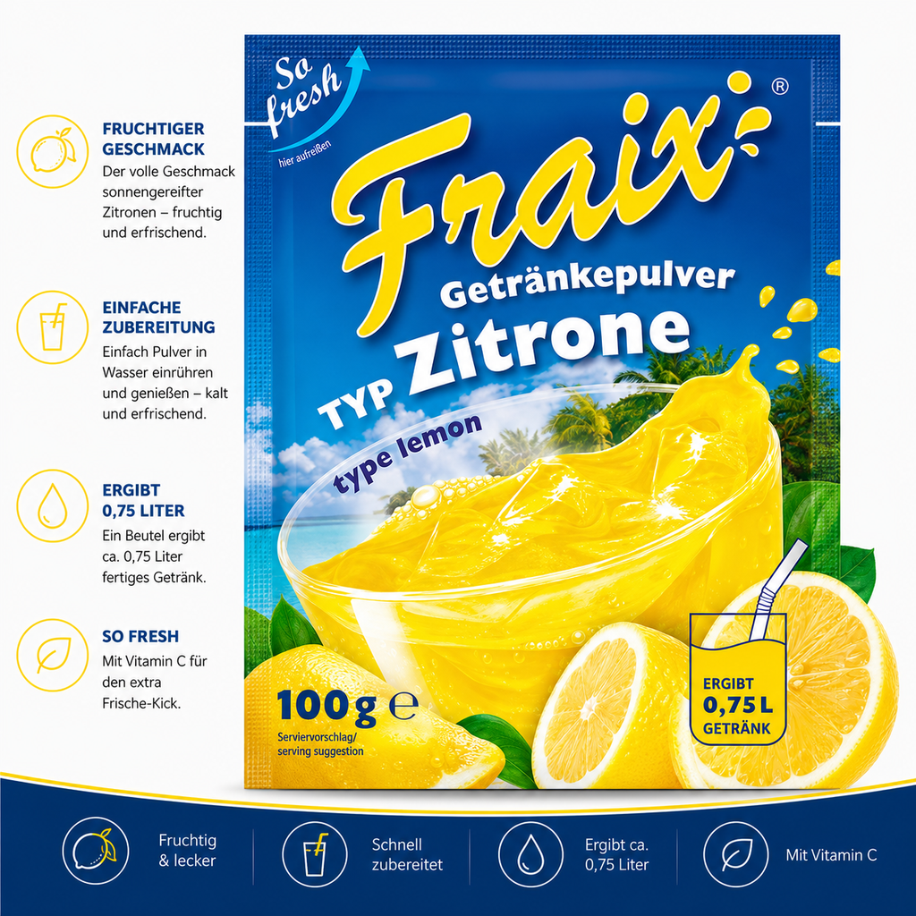 Fraix Getränkepulver Typ Zitrone 100g