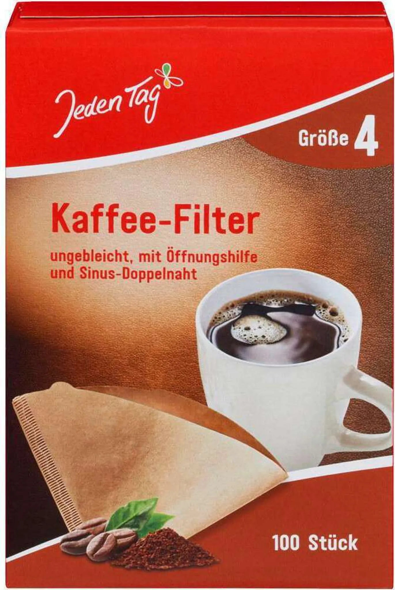 Jeden tag Kaffeefilter Größe:4 100 Stück Packung