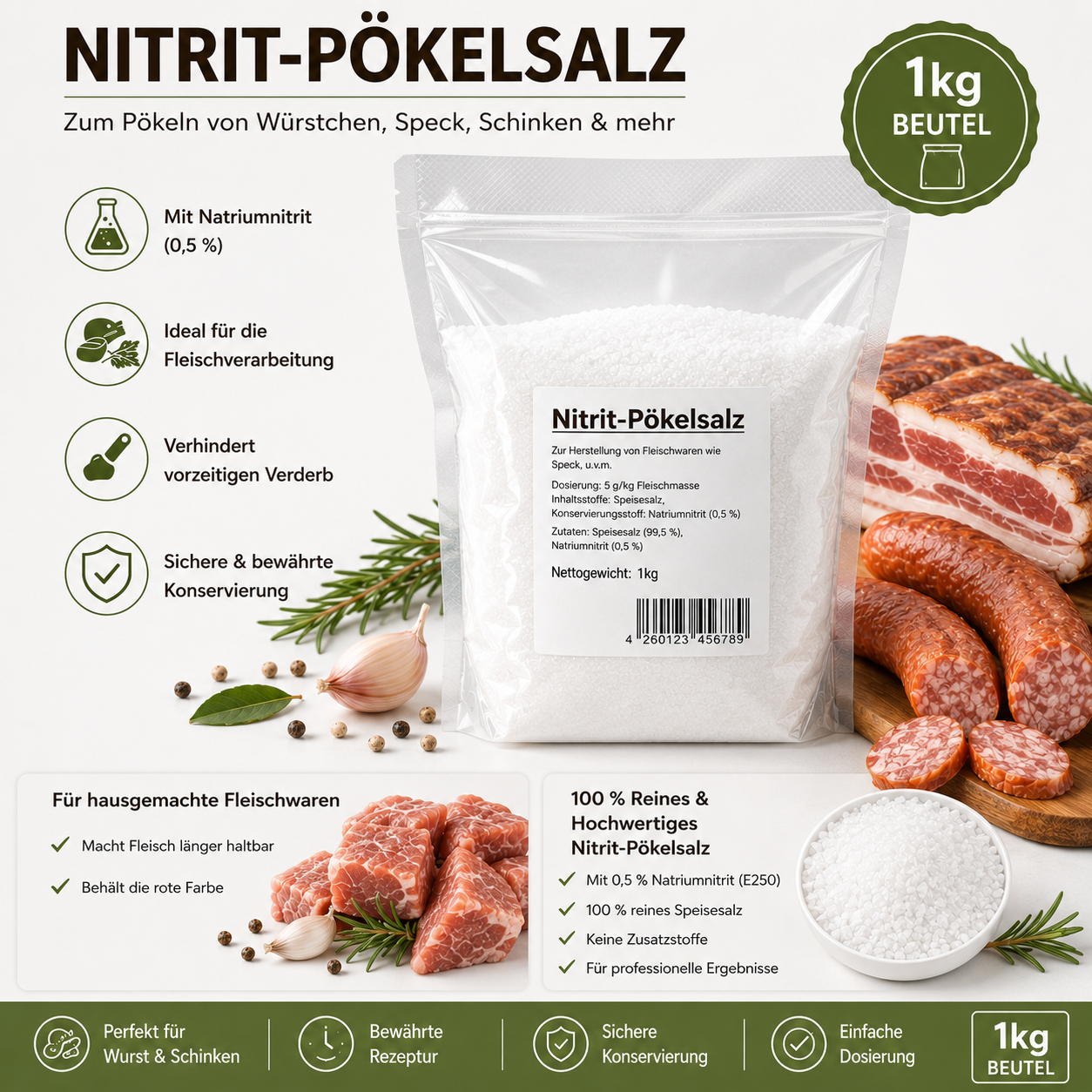 Nitrit-Pökelsalz 500g / 1kg / 2x1kg