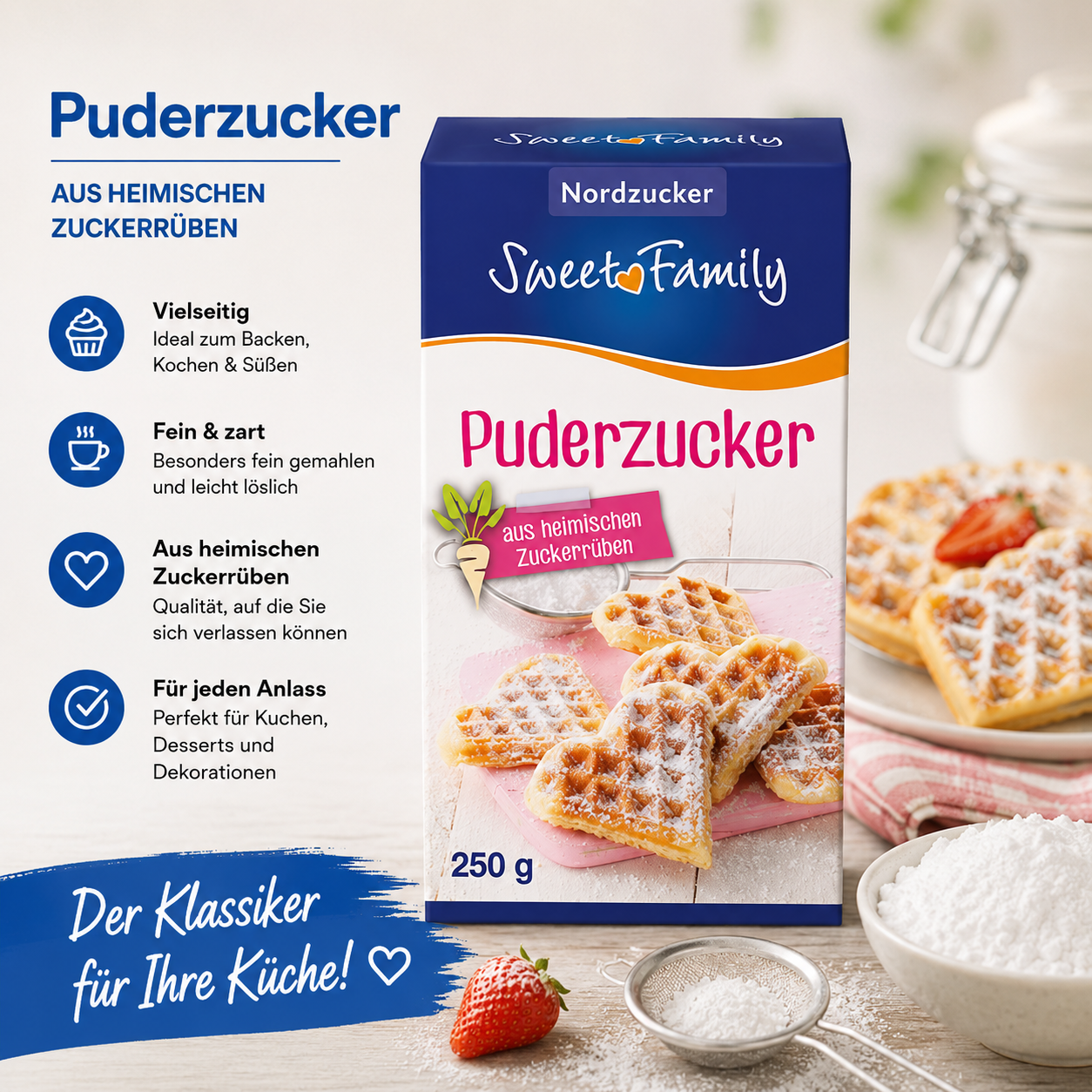 Sweet Family Puderzucker 250 g Packung