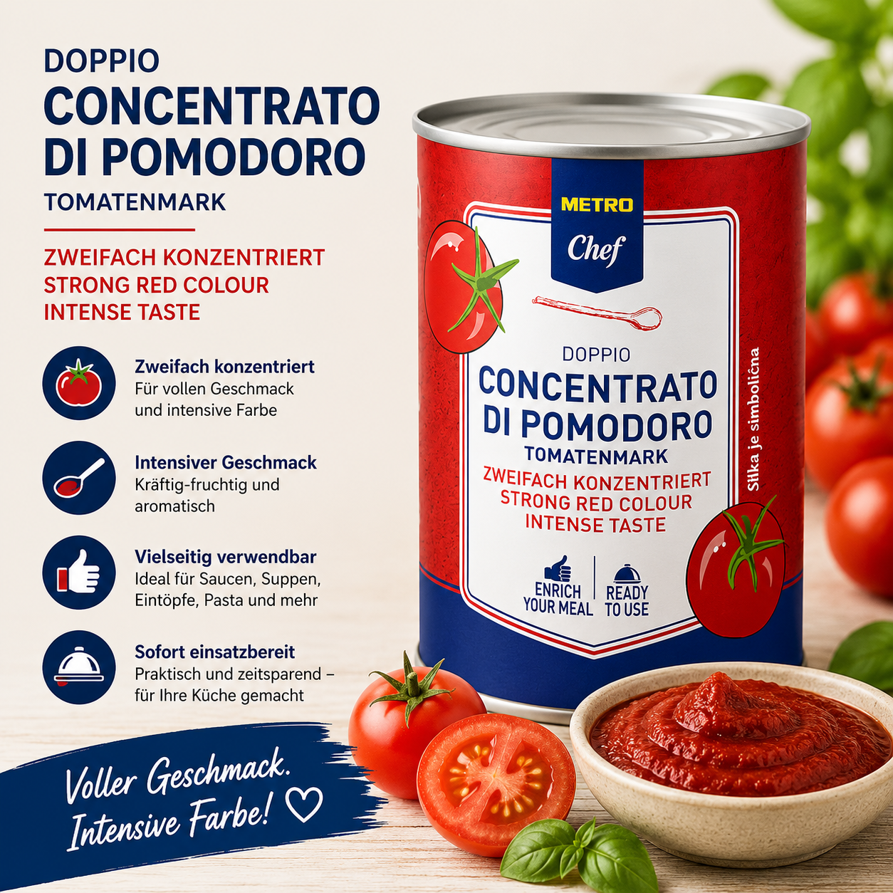 METRO Chef Tomatenmark 2-fach konzentriert - 140 g Dose