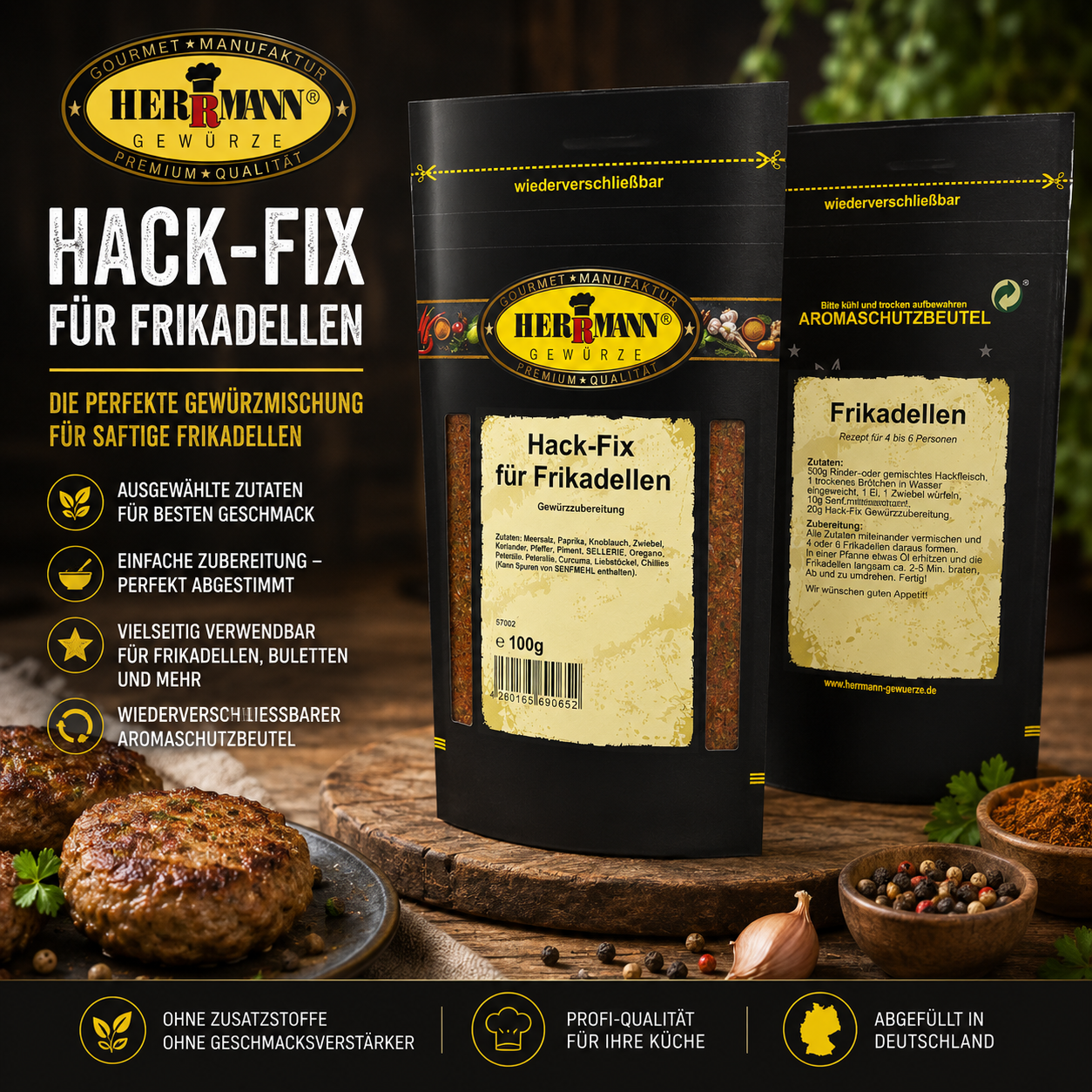 Herrmann Gewürze Frikadellen-Hackbraten Gewürzmischung 100g
