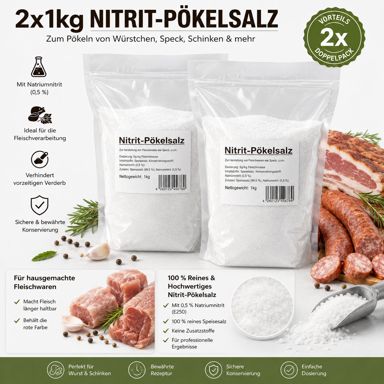 Nitrit-Pökelsalz 500g / 1kg / 2x1kg