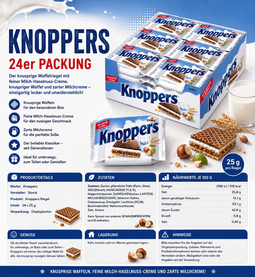 Knoppers – 24er Pack 600g