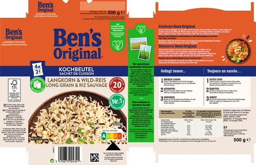 BEN'S ORIGINAL Langkorn-Reis + Wild-Reis im Kochbeutel 500g