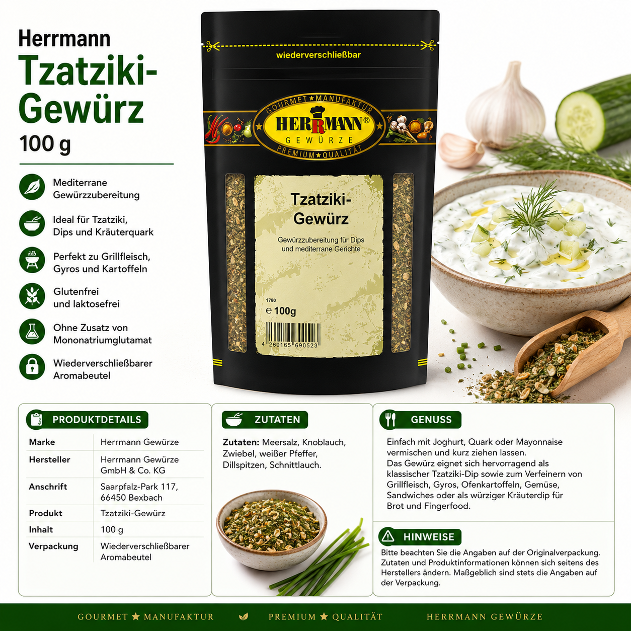 Herrmann Gewürze Tzaziki-Gewürzmischung 100g