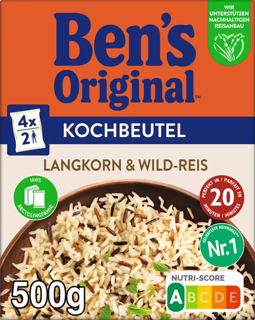BEN'S ORIGINAL Langkorn-Reis + Wild-Reis im Kochbeutel 500g