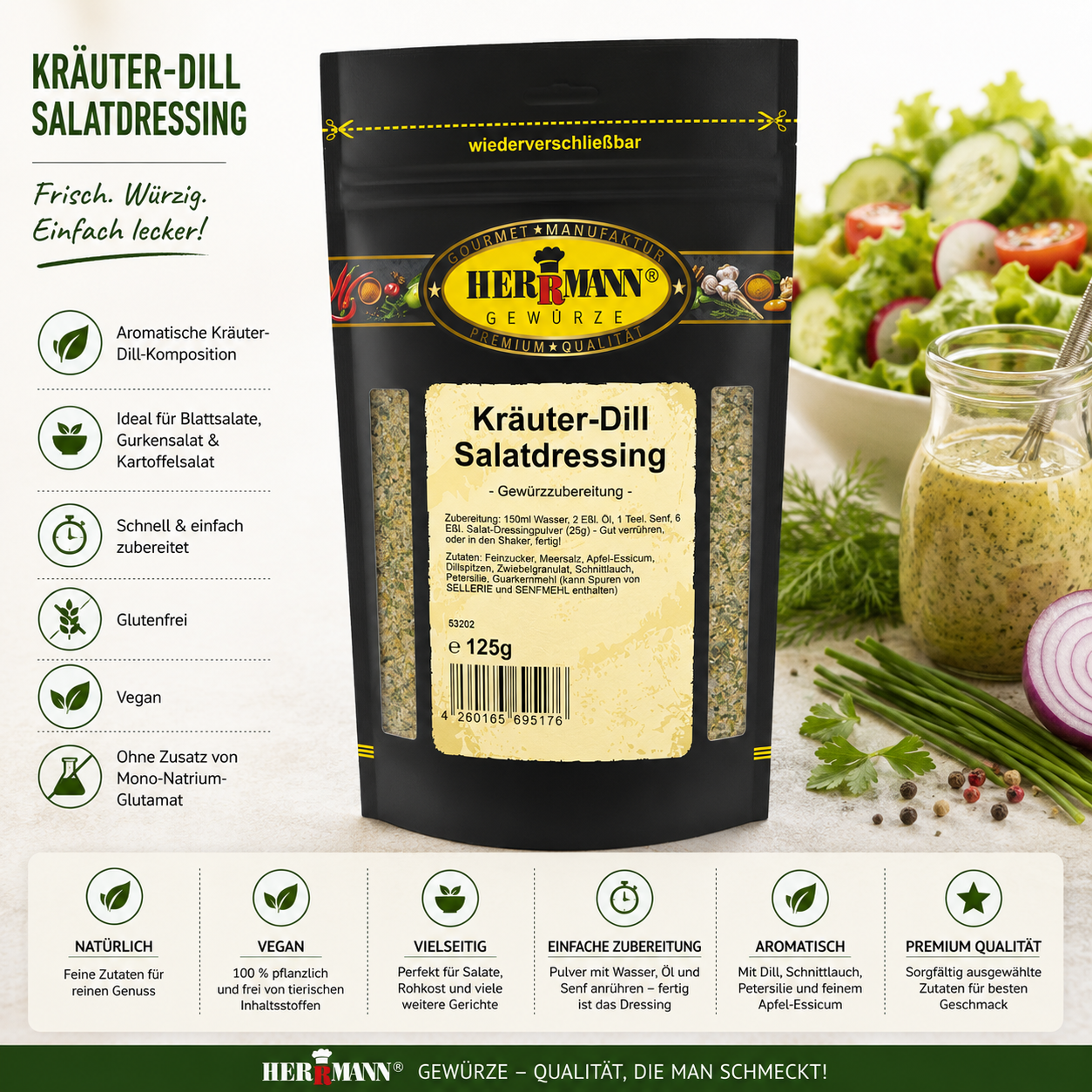Herrmann Gewürze Kräuter-Dill Salatdressing 125g