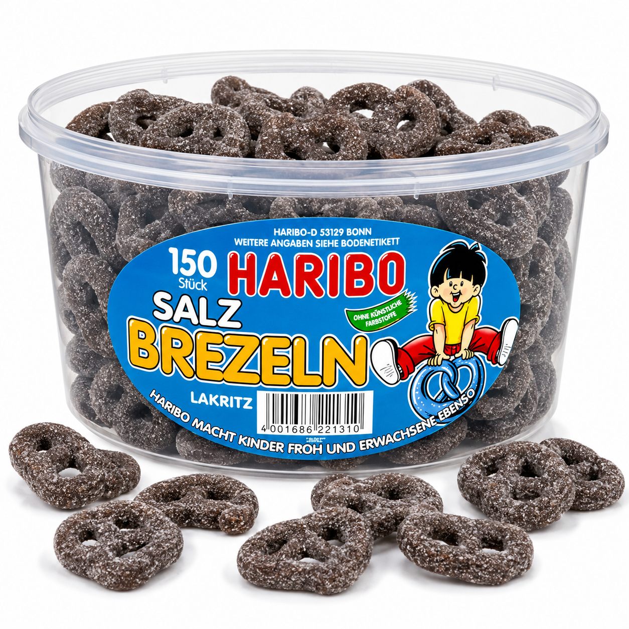 Haribo Salz Brezeln 150 Stück - 1,05 kg Dose