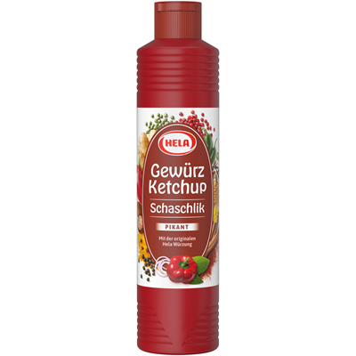Hela Gewürz Ketchup Schaschlik pikant - 800 ml Flasche