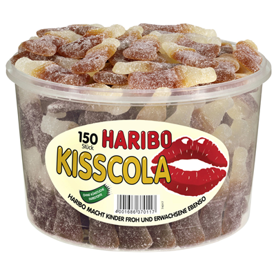 Haribo Kiss-Cola – 150 Stück – 1,35 kg Dose