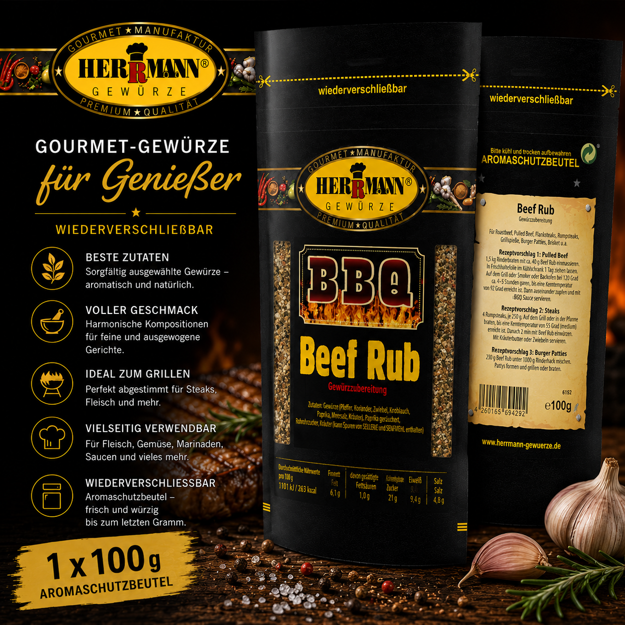 Herrmann Gewürze Beef-Rub 100g