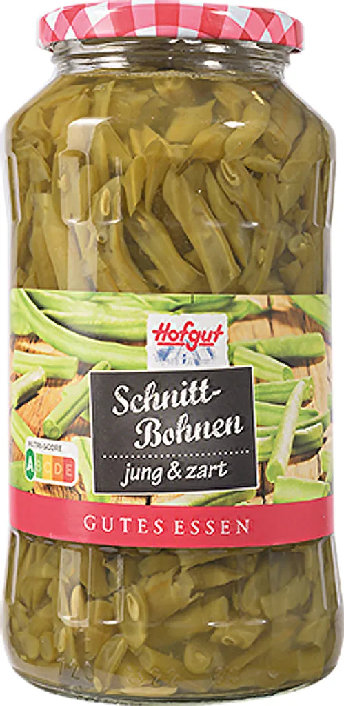 Hofgut Schnittbohnen jung und zart geschnitten im Glas 720ml