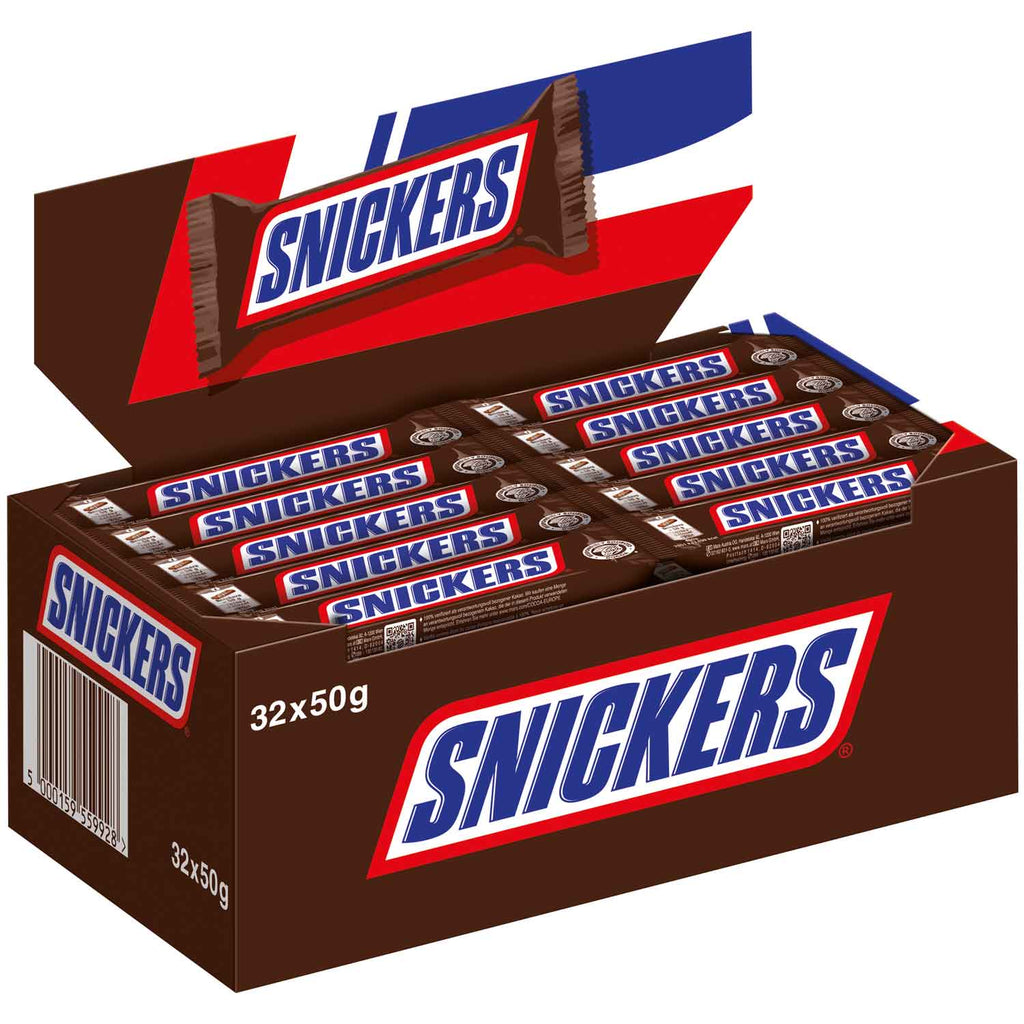 Snickers Schokoriegel – 32 × 50 g Vorteilspack